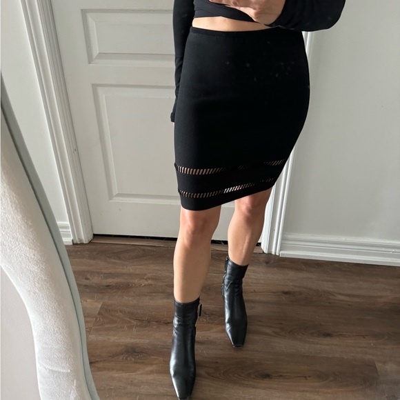 Alexander Wang: Black Stretch Knit Straight Skirt - Picture 8 of 8